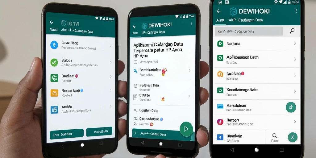 Tampilan antarmuka DEWIHOKI yang user-friendly untuk Cadangan Data.