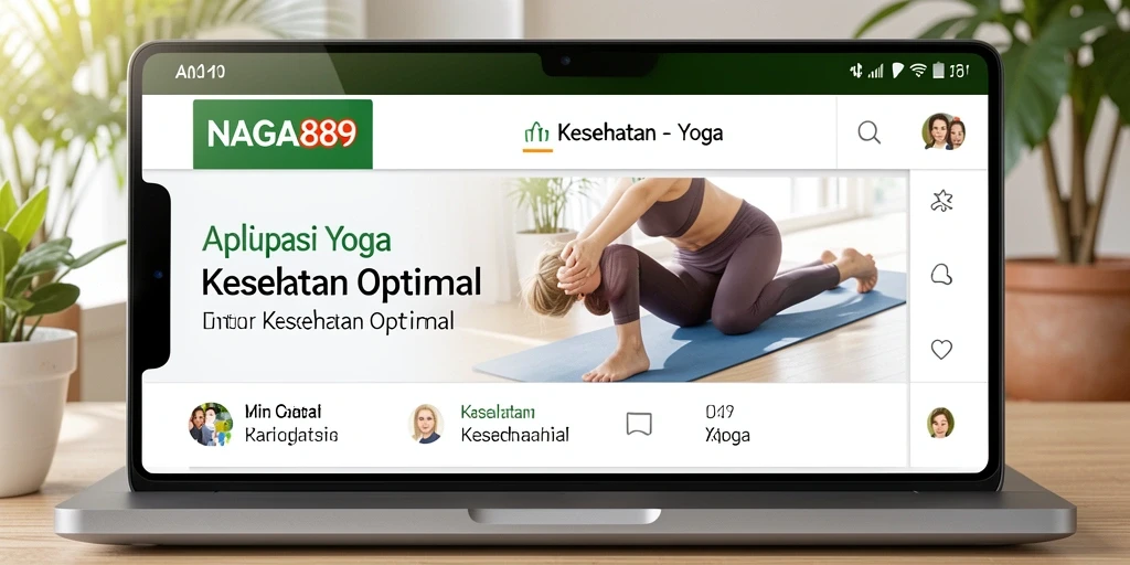 Screenshot antarmuka aplikasi NAGA889 yang menampilkan fungsi latihan yoga.